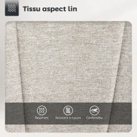 HOMCOM Lot de 2 tabourets de bar, chaises de bar hauteur réglable avec dossier et accoudoirs, repose-pieds, beige(m-6)