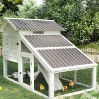 Outsunny Lote de 12 paneles de acero galvanizado resistentes a la intemperie, 129 x 45 cm, efecto madera gris claro(m-5)