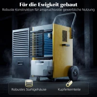 DURHAND Deumidificatore professionale 70 L/giorno con timer e serbatoio 5,5 L, Giallo(m-4)