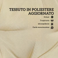 Outsunny Set 2 Cuscini per Sedie da Esterno con Lacci di Fissaggio, in Poliestere e Cotone, 120x50x8 cm, Beige(m-4)