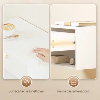 HOMCOM Lot de 2 tables de chevet murales, tables de nuit suspendues avec tiroir rainuré et étagère ouverte, 40 x 30 x 25 cm, blanc(m-7)