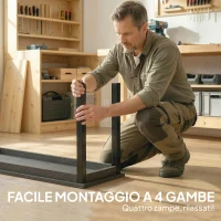 Outsunny Panchina da Giardino 2 Posti a Doghe Effetto Legno, Struttura in Acciaio, 130x34x43 cm, Grigio(m-8)