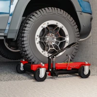 HOMCOM Pack de 2 carros de manutención para coche capacidad 680kg carro de desplazamiento ancho neumático 22,8cm 56x54x19,5cm, negro(m-4)