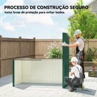 Outsunny Abrigo de Jardim Exterior 1,37 m² 163x90x179 cm com Porta com Fechadura e Grelhas de Ventilação Verde(m-8)