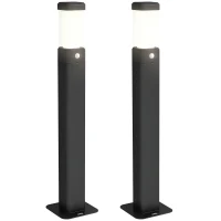 Outsunny Set de 2 lampi de exterior, stalpi luminoase LED, Etanche IP65, Lumina pentru alei si drumuri, negru(m-7)