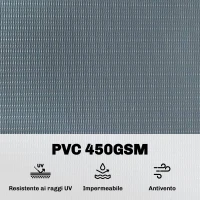 Outsunny Set 4 Pezzi Frangivista da Giardino Anti UV Impermeabile con Fermagli, in PP, 3500x19 cm, Grigio(m-4)