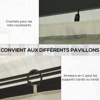 Outsunny 4 parois latérales pour pavillon de jardin tonnelle rigide 300 x 300 cm protéger de la pluie vent soleil beige(m-6)