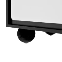 Commode à six tiroirs, coins arrondis des tiroirs, 140x38x74,5 cm, Noir(m-7)