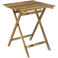 Outsunny Outdoor Coffee Table Foldable Wooden Garden Table for Patio Balcony Natural Wood(m-1)