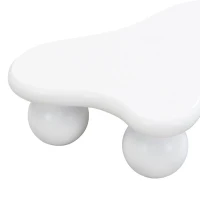 Tavolino da salotto a nuvola con illuminazione LED e gambe tonde, 95x62.5x32 cm, Bianco(m-7)