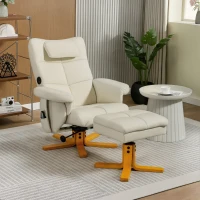 HOMCOM Sillón de masaje con reposapiés, respaldo reclinable hasta 135°, baúl de almacenamiento, mando a distancia(m-6)