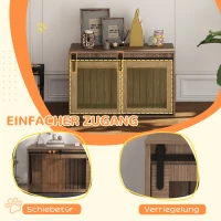 PawHut Hondenbench Groot Hout Ventilatie Rustiek Ontwerp Walnoot Zwart(m-5)