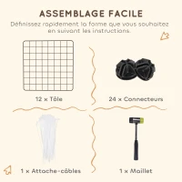 PawHut Cage parc enclos pour animaux domestiques L 106 x l 73 x H 36 cm bords arrondis fil métallique noir(m-5)