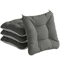 Outsunny 4-Pack Seat Cushions 39.5 x 39.5 x 10 cm Chair Cushions with Ties, Non-Slip Outdoor Indoor Seat Pad(m-7)