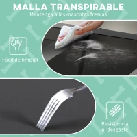 PawHut Cama para Perros Elevada con Toldo Marco de Acero y Bolsa de Transporte para Interior Exterior 106x76x94 cm Gris Claro(m-6)