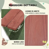 Outsunny Set Tavolo da Picnic per Bambini 3-8 Anni con Panche in Legno, 89x79x50 cm, Marrone(m-8)