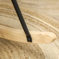 HOMCOM Fotoliu cu leagăn, formă ergonomică, leagăne din lemn solid, până la 120 kg, Albastru deschis(m-5)