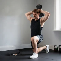 SPORTNOW Verstellbare Einzel-Hantel, 7/13/18/24 kg Kurzhantel mit Ablagefach, mit rutschfesten Griffen, Schwarz(m-7)