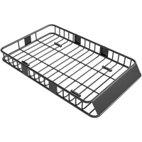 HOMCOM Portbagaj Galerie de acoperiș pentru mașină din metal în lungime de la 109 la 162 cm Greutate maximă 100kg(m-1)