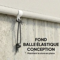 Outsunny Store extérieur enrouleur 2,4 x 1,6 m store occultant vertical brise-vue rétractable imperméable, anti-UV30+, crème(m-7)