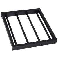 HOMCOM Carrello da Cucina Multiuso in Legno di Pino 74 x 37 x 75cm Nero(m-7)