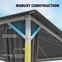 Outsunny Altana ok. 4x3m Wodoodporna Stabilna Zimowa Altana z Moskitierą, 4 ścianami, wentylacją i otworami odpływowymi(m-4)