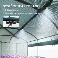 Outsunny Carré potager de jardin avec cage de protection, jardinière surélevée en acier galvanisé, 180 x 90 x 93 cm, gris et vert(m-5)