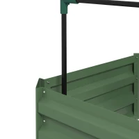 Outsunny Jardinera con enrejado ajustable, macetero con jaula para tomates acero galvanizado 61 x 61 x 187 cm verde(m-5)