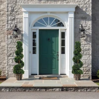 Outsunny Set of 2 Artificial Plants White Rose Floral in Pot, Fake Plants for Home Indoor Decor, 90cm, Yellow(m-9)