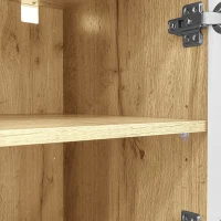 Credenza moderna con illuminazione a LED, vetrina e cassetti, 120x37x76.5 cm, Bianco(m-6)