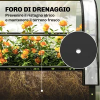 Outsunny Letto per Orto Rialzato con Copertura Mini Serra e Foro di Drenaggio, 100x49x136 cm, Nero(m-8)