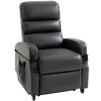 HOMCOM Poltrona Elettrica Alzapersona Reclinabile con Telecomando e Poggiapiedi, 78x98x110 cm, Grigio Scuro(m-6)