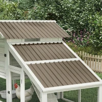 Outsunny Set 12 pannelli tetto in acciaio zincato per casetta attrezzi, 129x45 cm, Marrone(m-5)