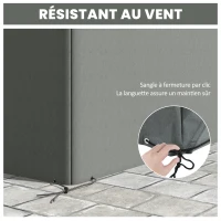 Outsunny Housse de meubles de jardin, housse salon de jardin imperméables coupe-vent et anti-UV, 275 x 205 x 90 cm, gris(m-6)