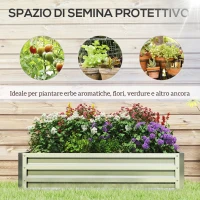 Outsunny Letto per Orto Rialzato a Fondo Aperto con Rivestimento in Acciaio Zincato, 120x60x30.5 cm, Argento(m-6)