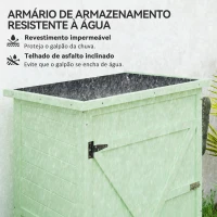 Outsunny Armário de Jardim em Madeira para Exterior com 2 Prateleiras e Telhado de Asfalto 75x56x115 cm Verde(m-5)