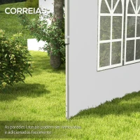 Outsunny 2 Paredes Laterais para Tenda de 3x3 / 3x4 m 295x195 cm Parede de Substituição de Tecido Oxford para Tendas Dobráveis Branco(m-5)