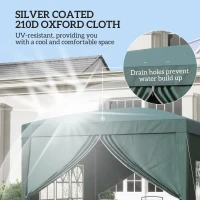 Outsunny 3 x 3m Pop Up Gazebo, Wedding Party Canopy Tent Marquee with Carry Bag and Windows, Green(m-5)