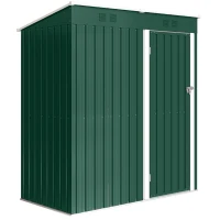 Outsunny Abrigo de Jardim Exterior 1,37 m² 163x90x179 cm com Porta com Fechadura e Grelhas de Ventilação Verde(m-1)