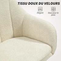 HOMCOM Chaise de bureau, fauteuil de bureau ergonomique réglable en hauteur, siège pivotante, fonction de bascule, beige(m-4)