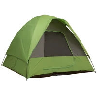 Outsunny Cort auto, cort de camping, cort de călătorie, pentru 4-5 persoane, fibră de sticlă, poliester, verde, 300 x 300 x 230 cm(m-1)