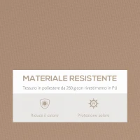 Outsunny Tenda da Sole per Esterno Avvolgibile a Bracci con Apertura a Manovella, 350x250 cm, Marrone(m-4)