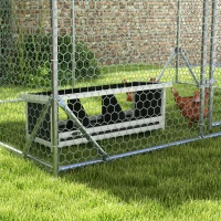 PawHut Nido per Galline a 3 Aree con Base Rialzata e Tetto, in Legno e Bitume, 95x37x34 cm, Grigio(m-8)