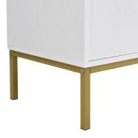 Credenza moderna con 4 ante e ripiani regolabili in altezza, in MDF, 160x40x80,5 cm, Bianco(m-8)