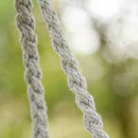 Outsunny Cadeira suspensa redonda Ø60 cm Cadeira de rede de balanço com almofada e corda de algodão para interior e exterior 80x80x42 cm Cinza(m-12)