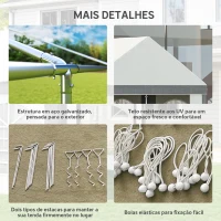 Outsunny Tenda para Festa 4x8 m Tenda de Jardim com Paredes Removíveis Portas e Janelas Anti-UV para Casamento e Eventos Cinzento(m-7)