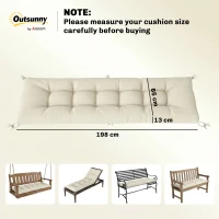 Outsunny Cuscino per pallet sfoderabile con cinghie, 198x65x13 cm, Beige(m-3)