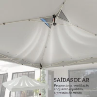 Outsunny Toldo de Substituição para Pérgola 3x3 m Teto de Reposição para Pérgola em Tecido Oxford 210D Proteção UV50+ Branco(m-5)