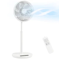 HOMCOM Ventilatore a piantana 39 cm con 12 velocità e timer 9 h, Bianco(m-8)