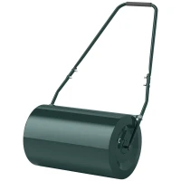 Outsunny Rulo para césped de 63L de capacidad con lámina raspadora, de metal, 123x58x40 cm, Verde oscuro(m-7)